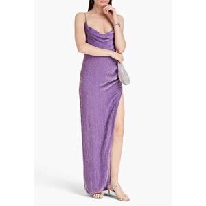 RETROFÊTE Katya Sequined Chiffon Gown